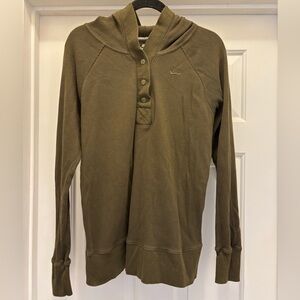 Nike | Hooded Ribbed Knit Top in Army Green